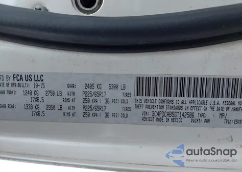 2016 Dodge Journey Se from USA, damaged, VIN 3C4PDCAB5GT142586